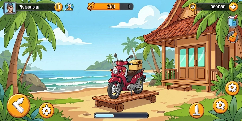 Screenshot menggambarkan salah satu level menantang dalam permainan.